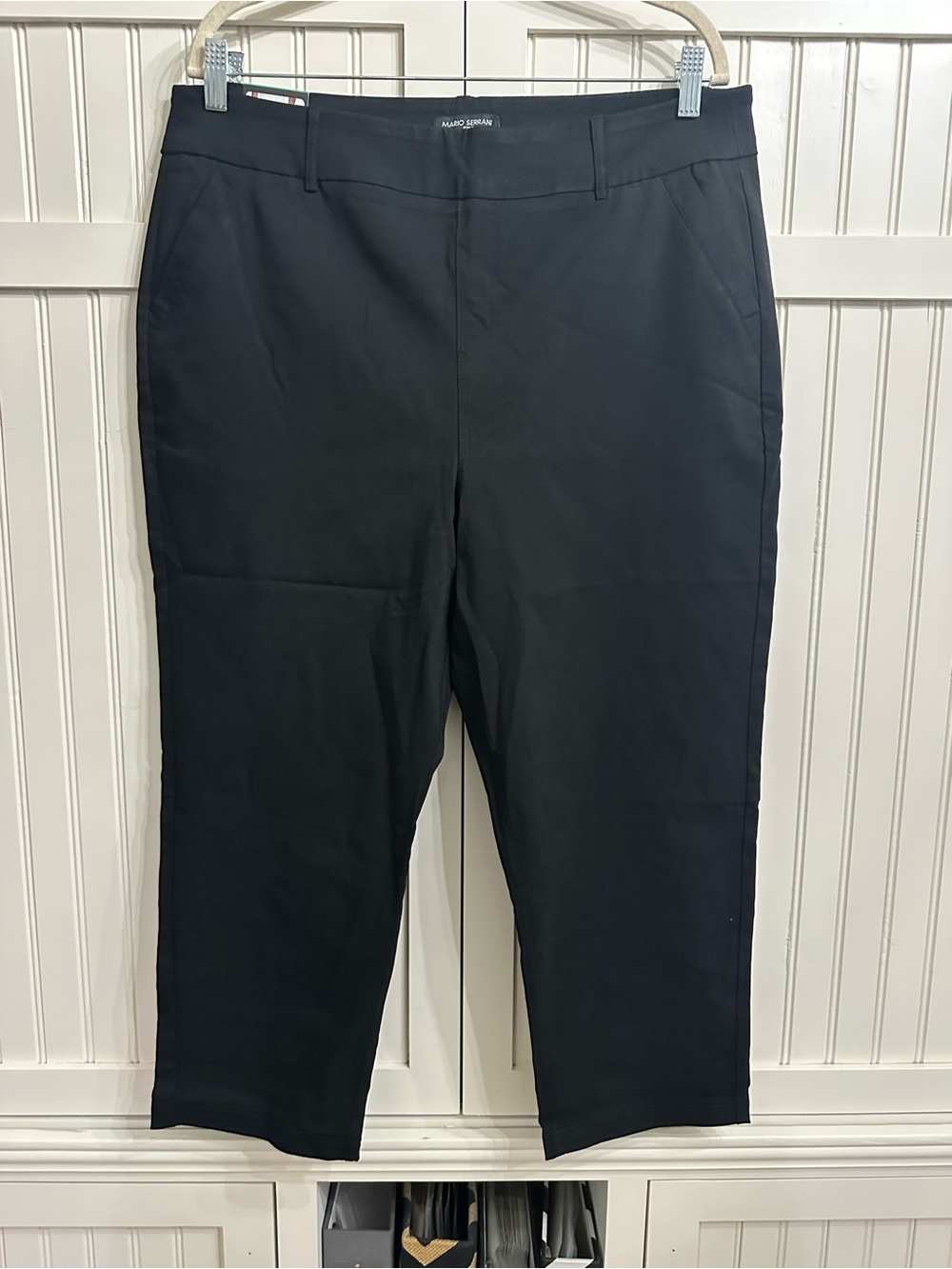 NWT Mario Serrani Black Cropped Dress Pants Size XL